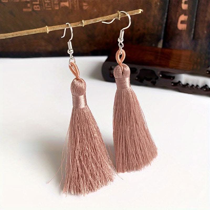 Colorful Tassel Dangle Earrings – Boho Ethnic Style