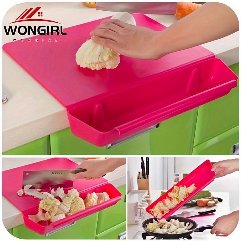 2-in-1 Non-Slip Cutting Board with Built-In Food Container