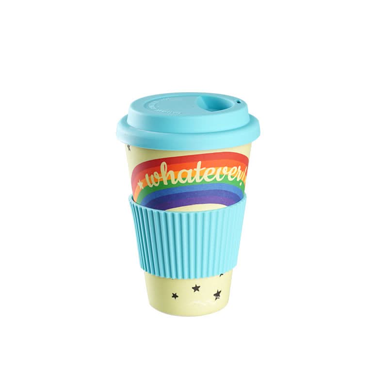 Eco-Friendly Bamboo Fiber Coffee Cup – Biodegradable, Leakproof Travel Mug (470ML)