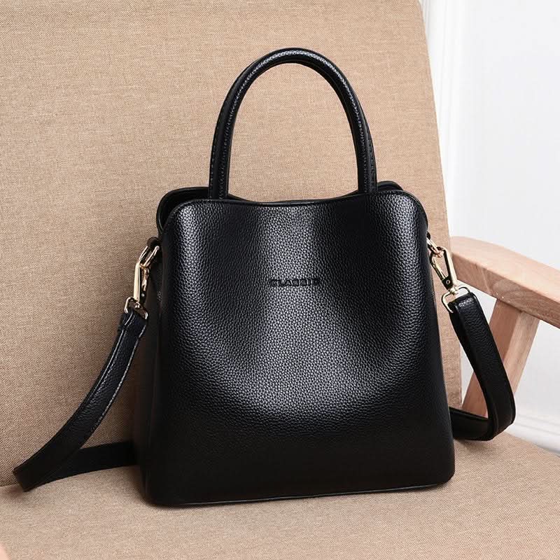 Trendy PU Leather Bucket Bag – Versatile Handbag for Women