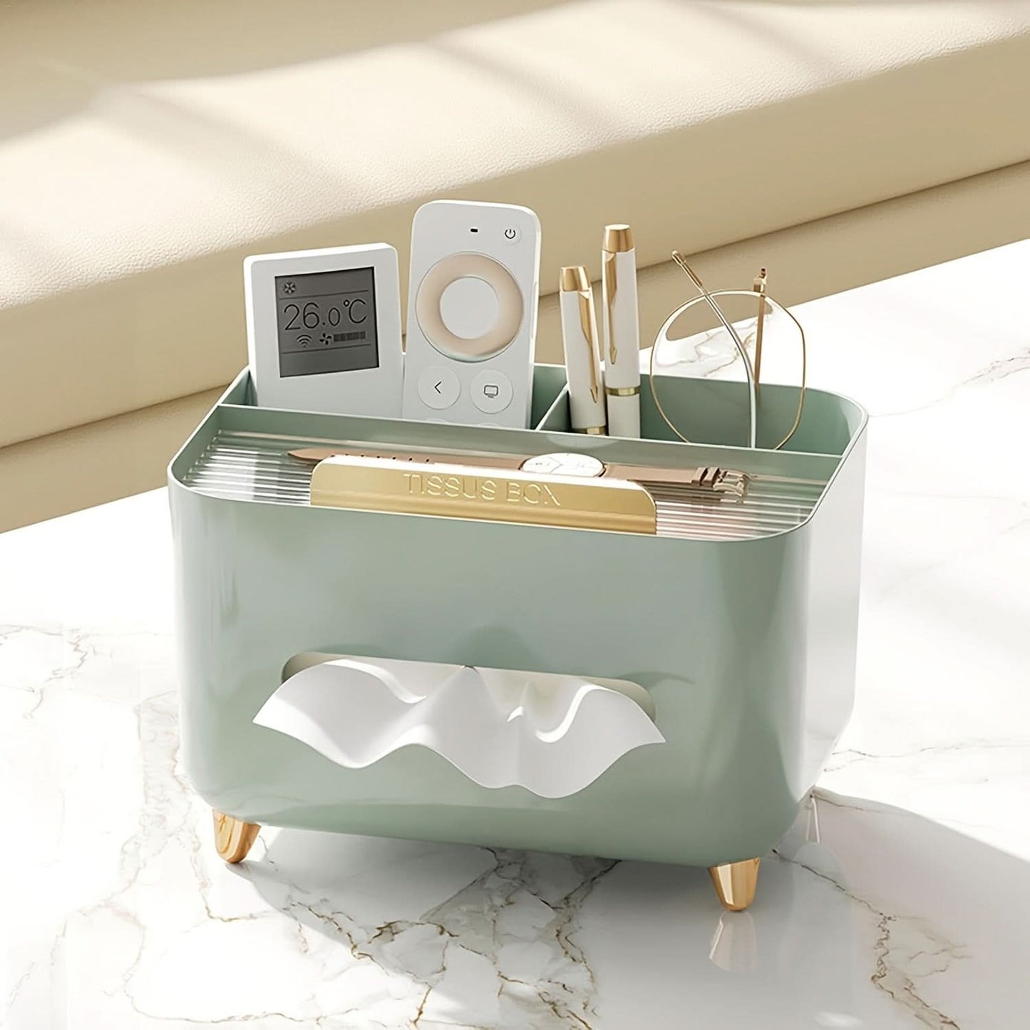 Luxury Multi-Functional Tissue Box & Organizer