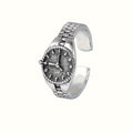 Vintage Watch Design Adjustable Statement Ring