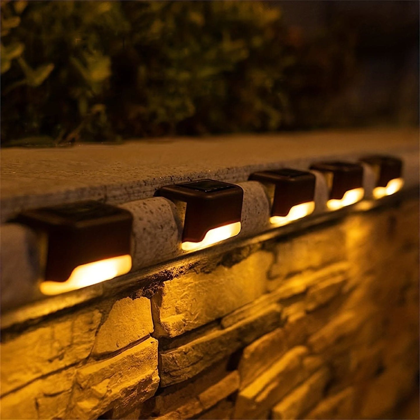 4-Pack Solar Powered Warm LED Deck Lights for Outdoor Use