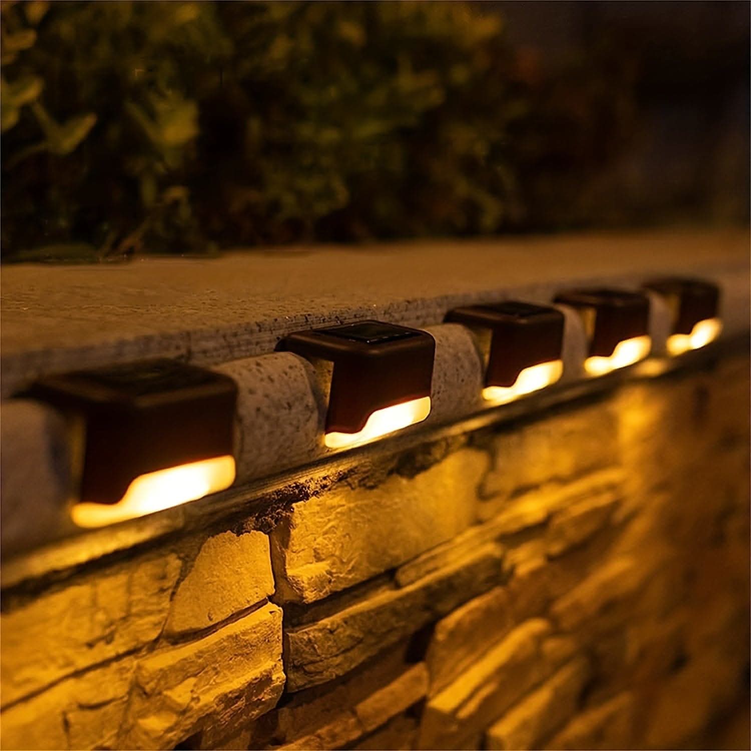4-Pack Solar Powered Warm LED Deck Lights for Outdoor Use