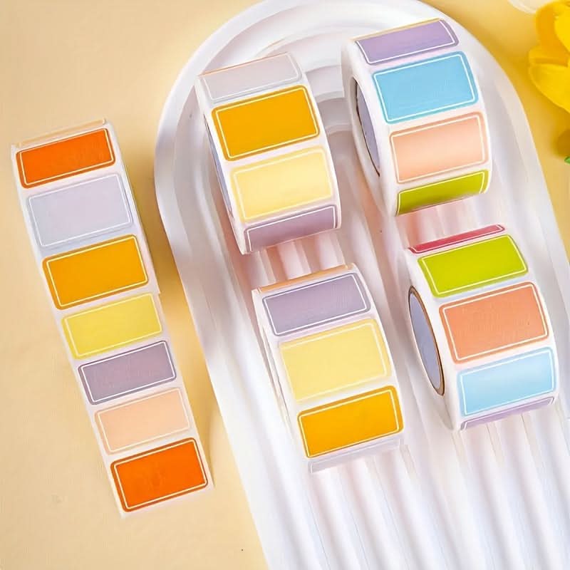 1500 Colored Self-Adhesive Label Stickers Roll