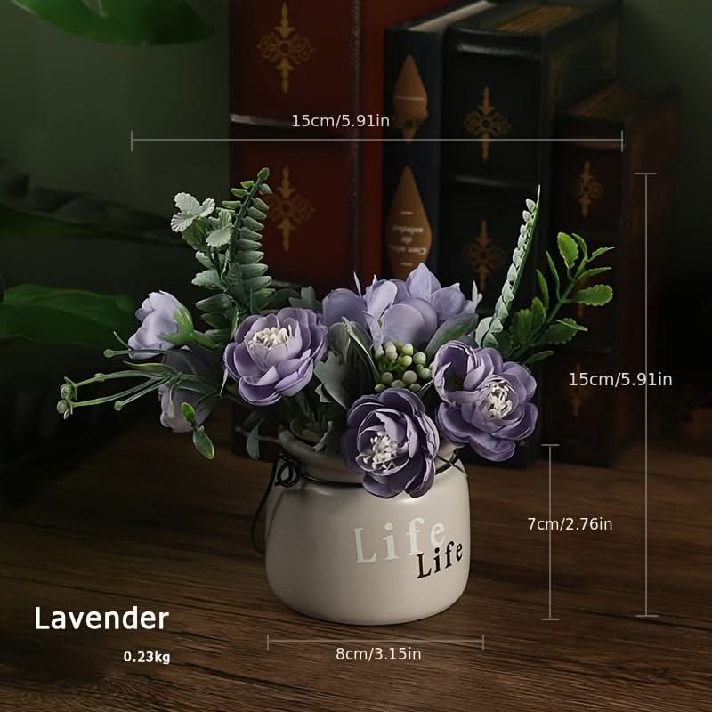 Nordic Inspired Hydrangea Ceramic Potted Artificial Flower