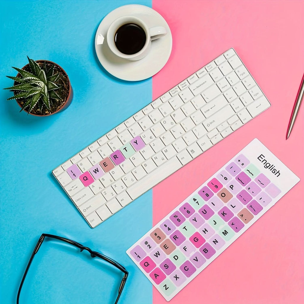 Vibrant Keyboard Sticker Set – Colorful, Removable Decals