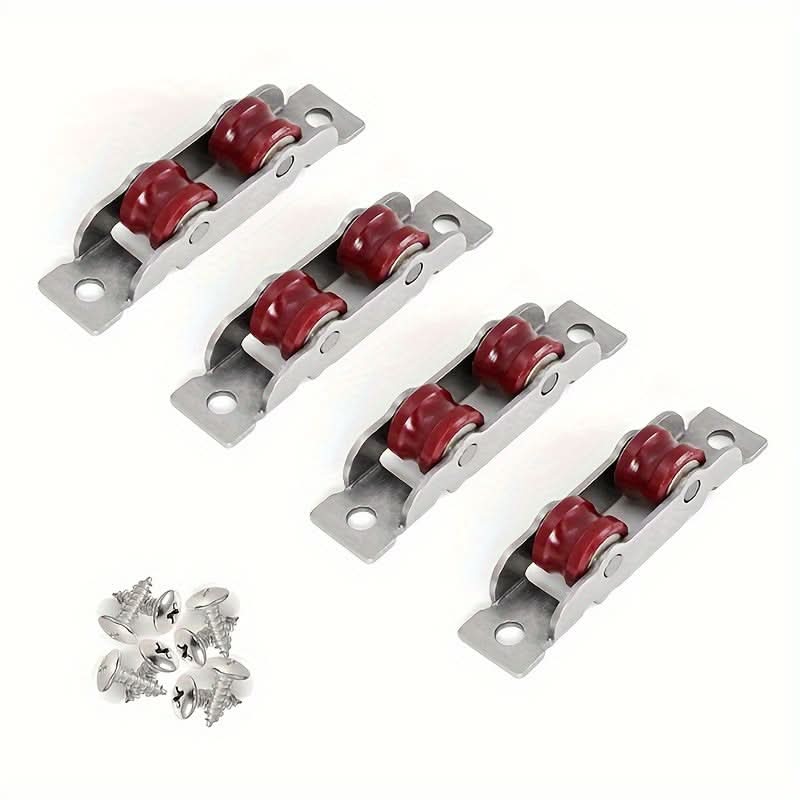 4-Pack Stainless Steel Sliding Door Nylon Pulley Rollers