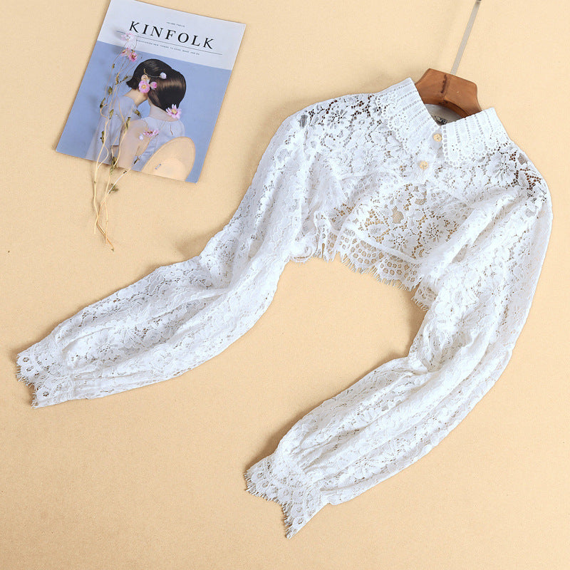Women’s Lace Detachable Fake Collar – Hollow Out Shirt Collar for Sweaters & Tops