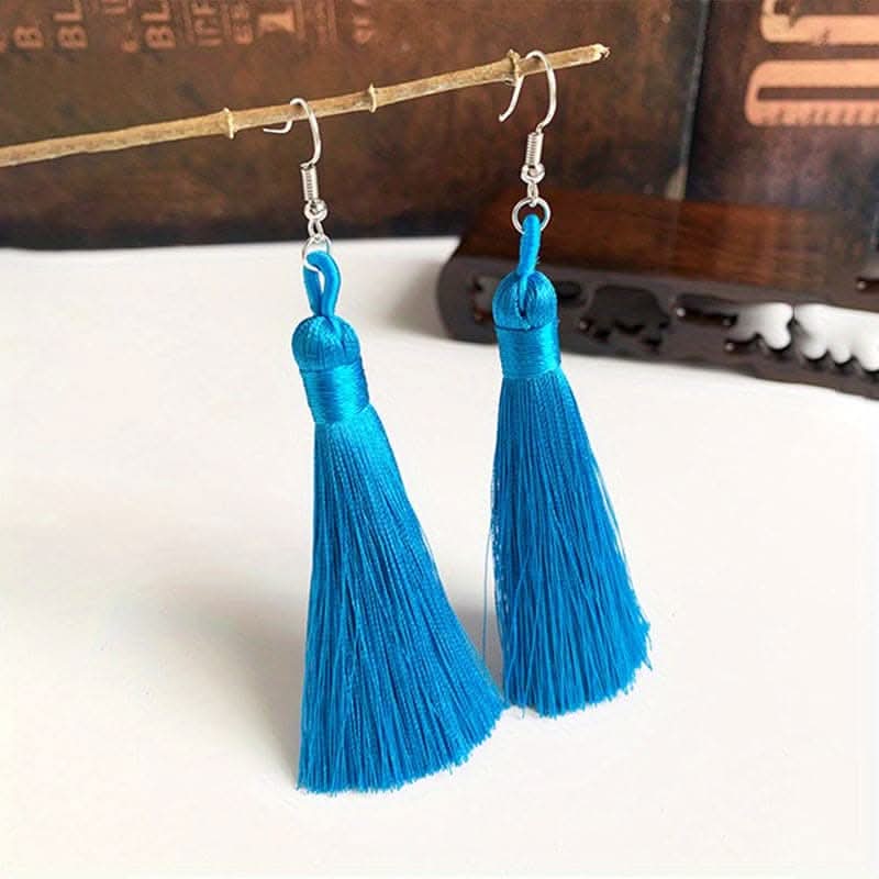 Colorful Tassel Dangle Earrings – Boho Ethnic Style