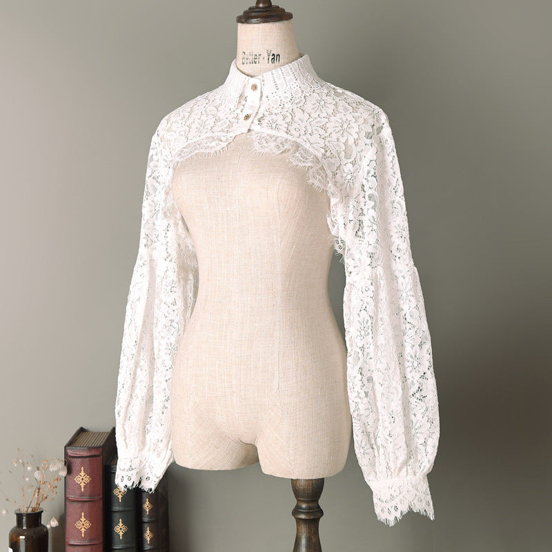 Women’s Lace Detachable Fake Collar – Hollow Out Shirt Collar for Sweaters & Tops