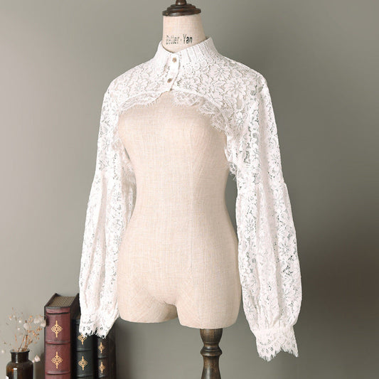 Women’s Lace Detachable Fake Collar – Hollow Out Shirt Collar for Sweaters & Tops