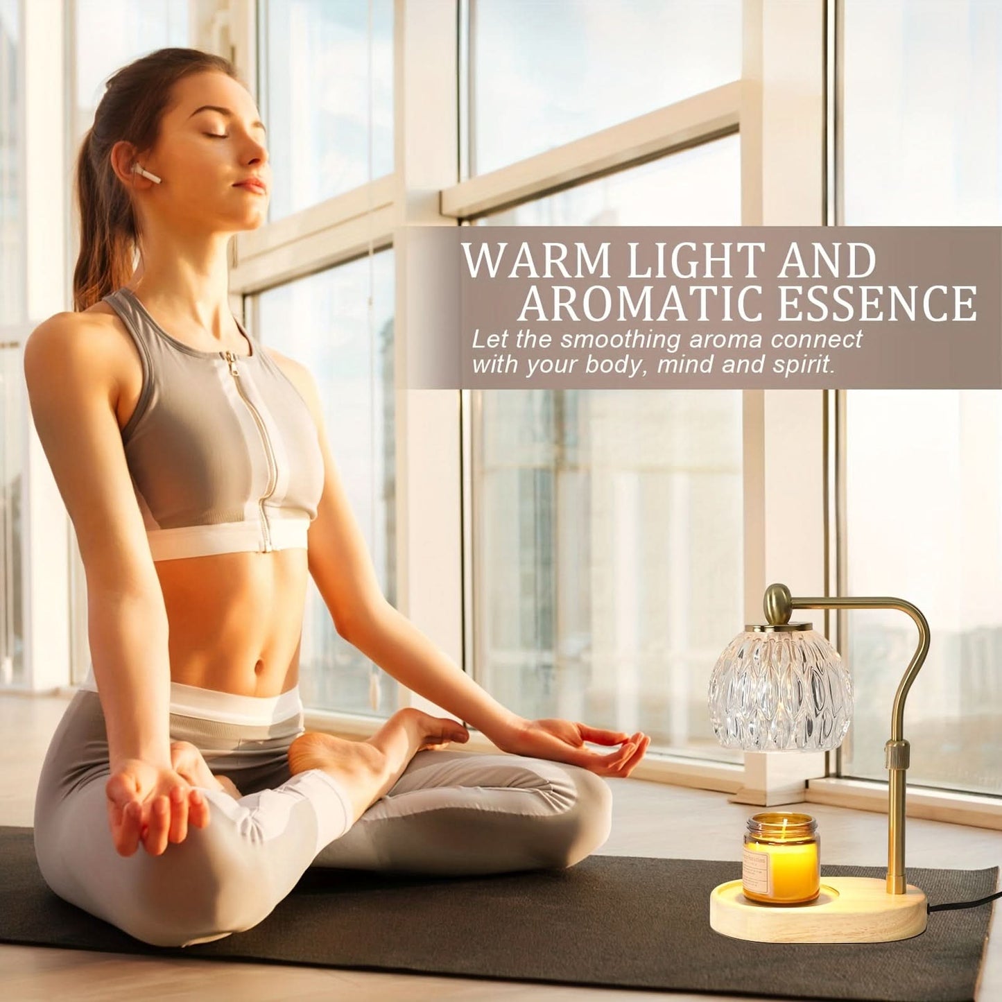 Adjustable Glass Candle Warmer Lamp with Timer
