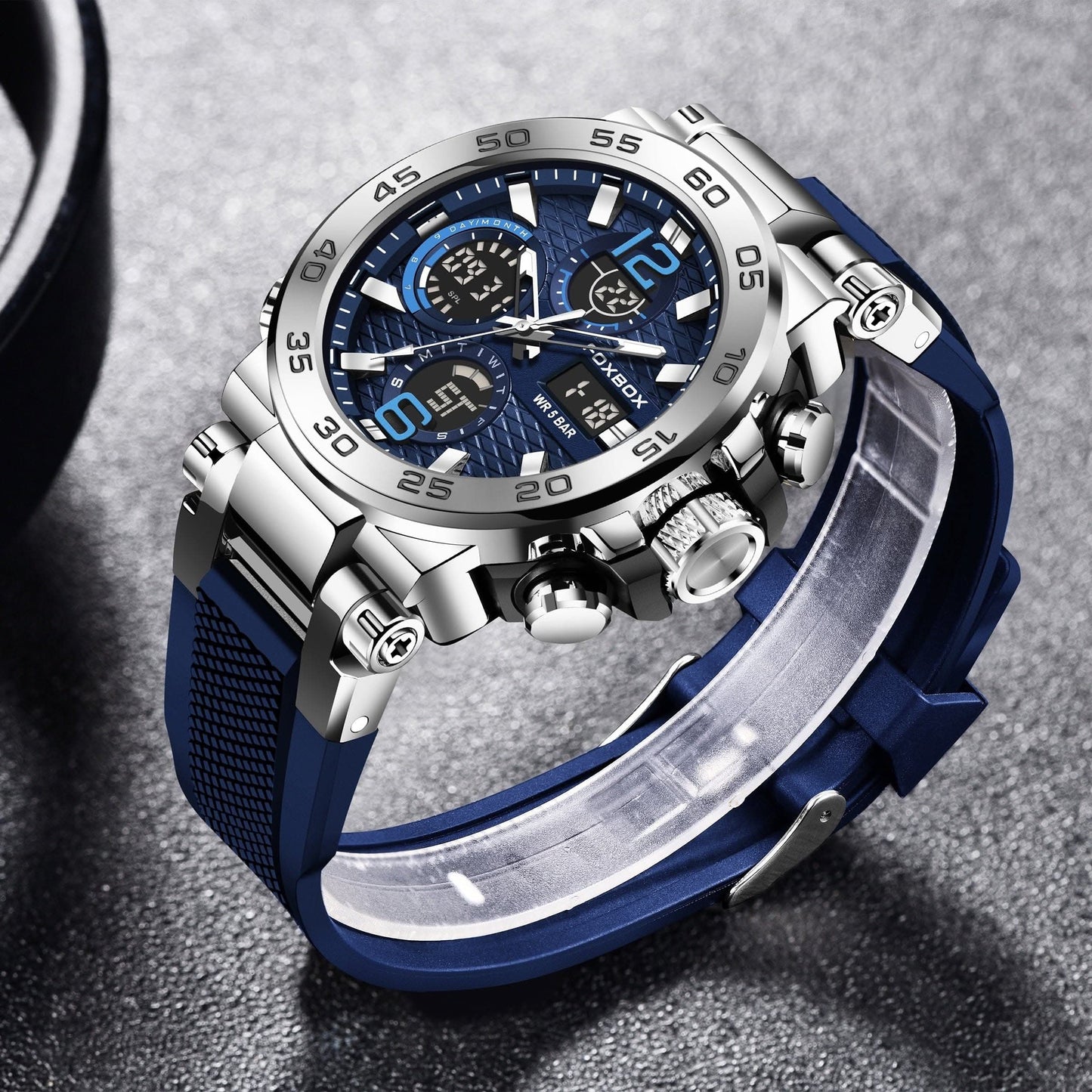 Men's Waterproof Dual Display Sports Watch