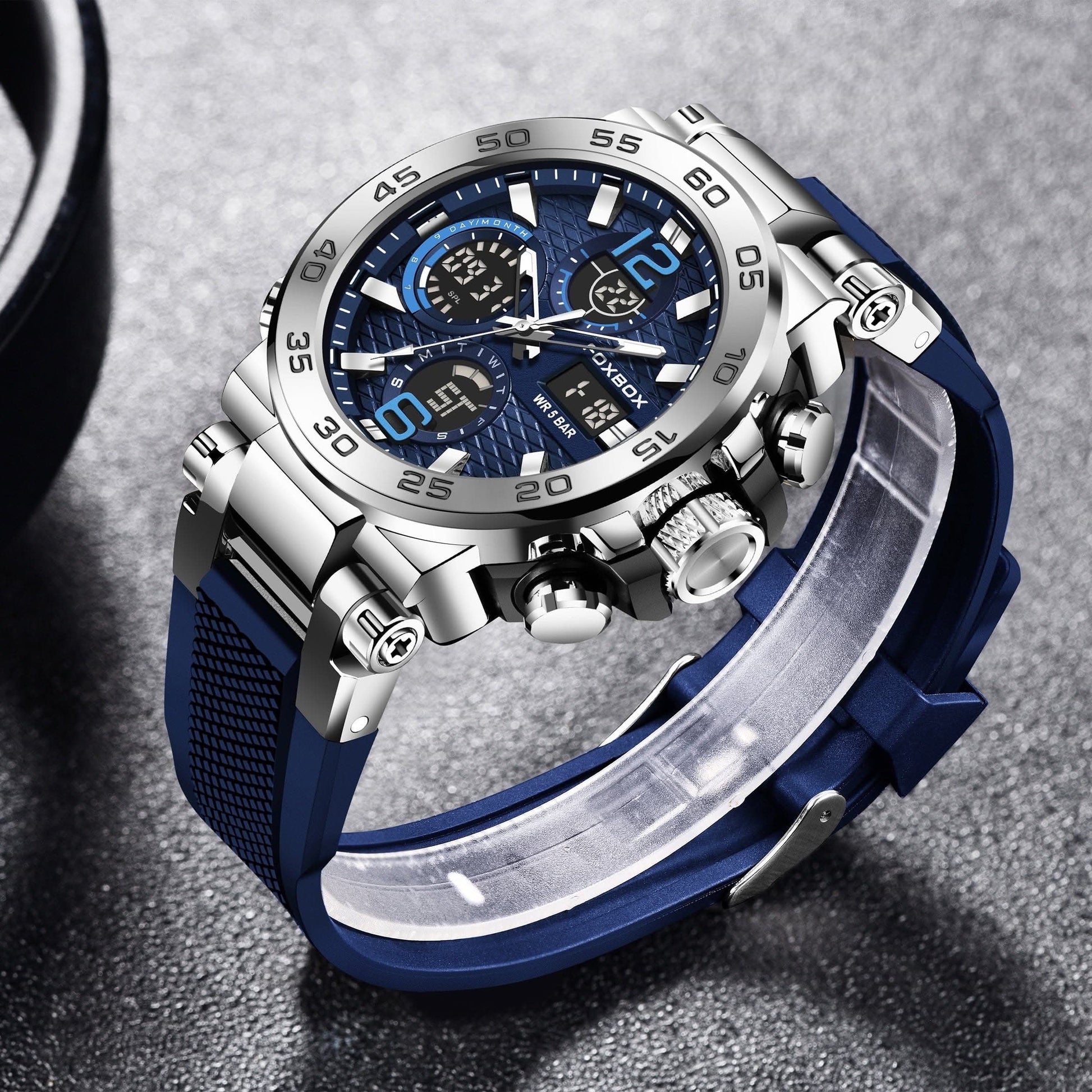 Men's Waterproof Dual Display Sports Watch