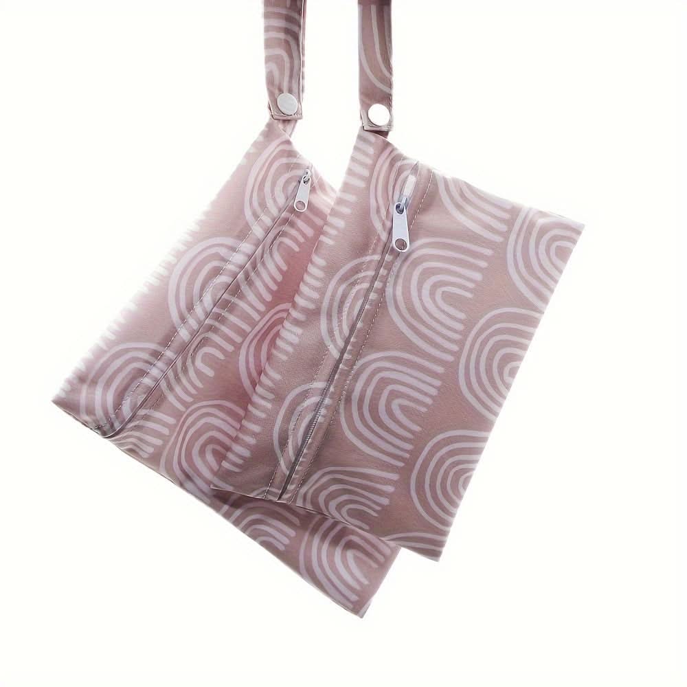 2pcs Waterproof Rainbow Diaper Bags, Reusable Pouches