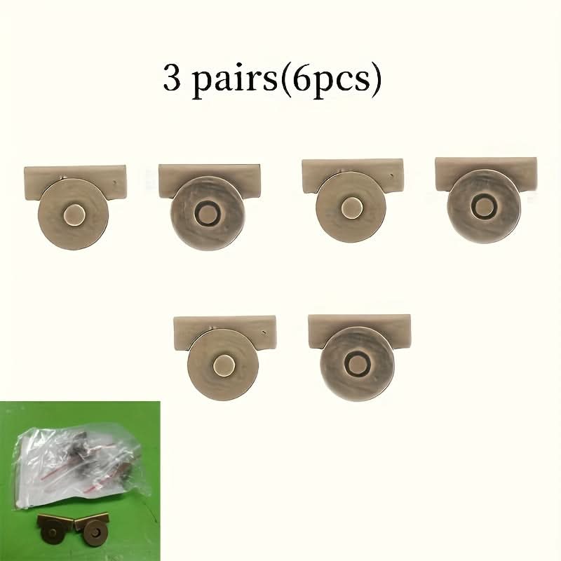 6pc Magnetic Bag Clasps,  DIY Purse Closures for Handbags