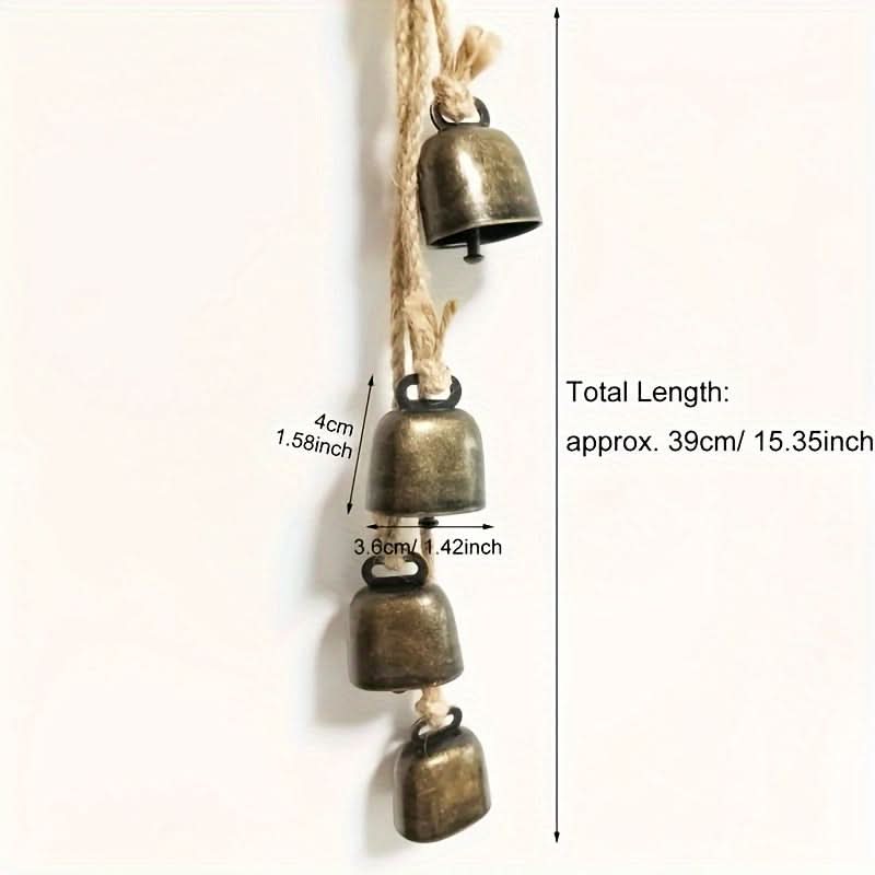 Rustic Iron Christmas Bell Chime, Indoor/Outdoor Decor