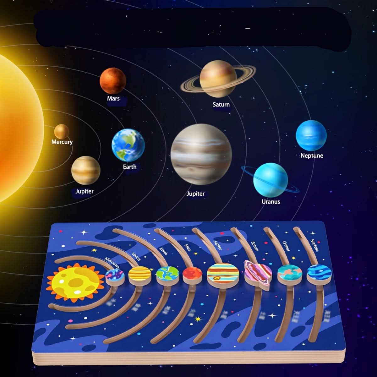 8 Planets Wooden Puzzle Set – Educational Science Toy for Kids
