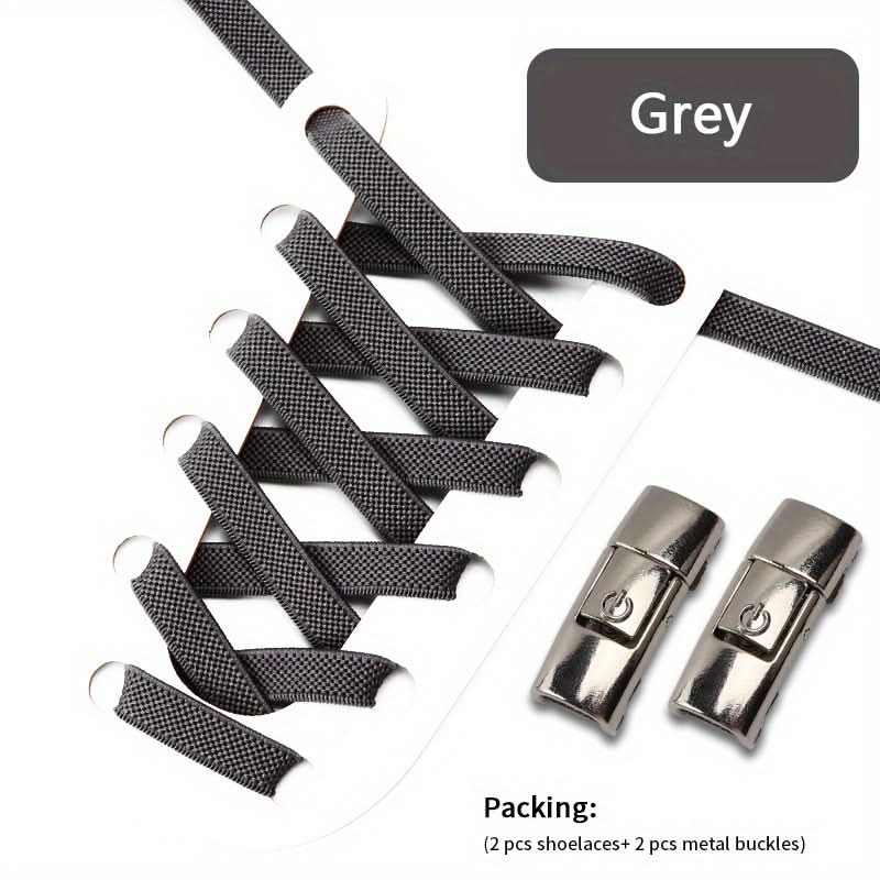 No-Tie Shoelaces with Adjustable Buckles – Easy-On Fit For Sneakers & Sports Shoes