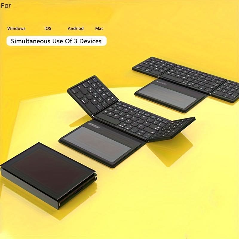 Foldable Wireless Keyboard with Touchpad - Rechargeable Bluetooth Keyboard