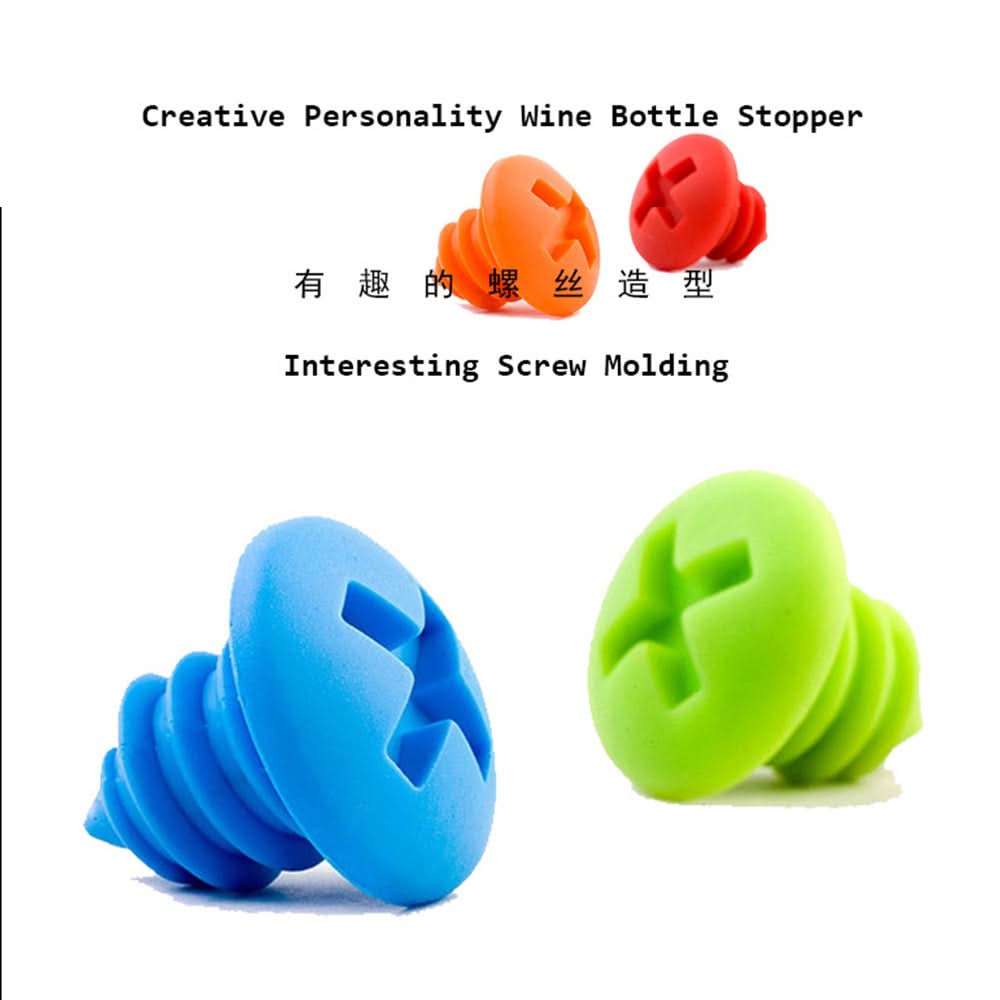 Silicone Wine Bottle Stoppers – 5 pcs.-Pack