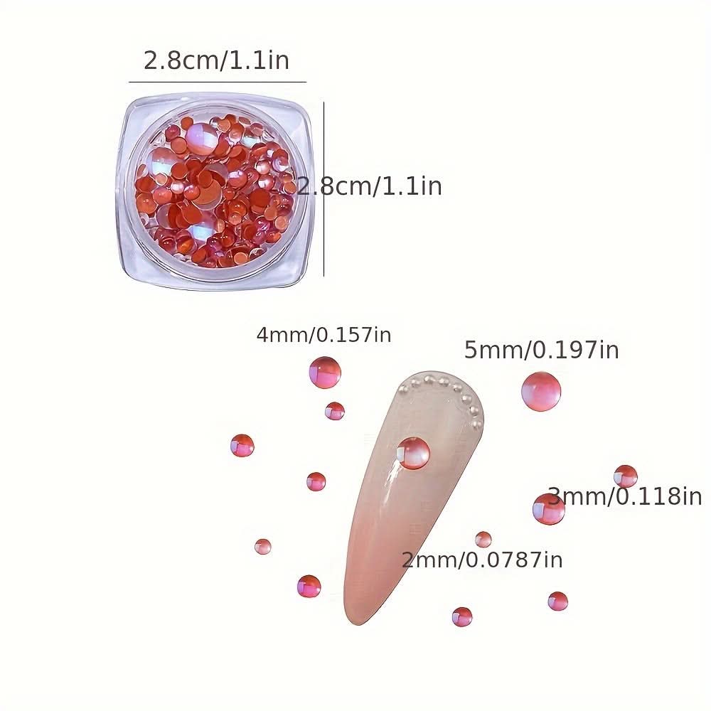 9 Pieces Aurora Nail Pearls-Bubble Beads for 3D Nail Art & DIY Crafts