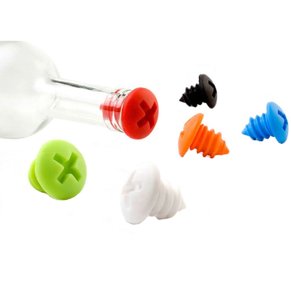 Silicone Wine Bottle Stoppers – 5 pcs.-Pack