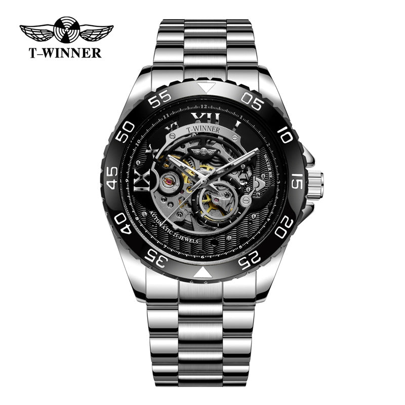 T-winner Automatic Mechanical Watch – 100M Waterproof Business Steel Timepiece for Men