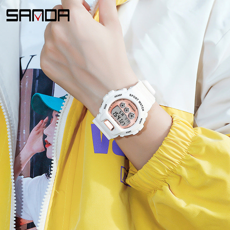 SANDA Digital Sports Watch – Waterproof LED Student Watch for Men