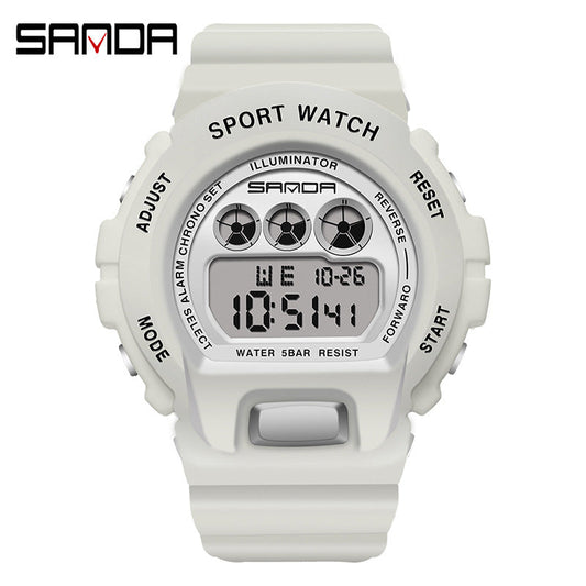 SANDA Digital Sports Watch – Waterproof LED Student Watch for Men