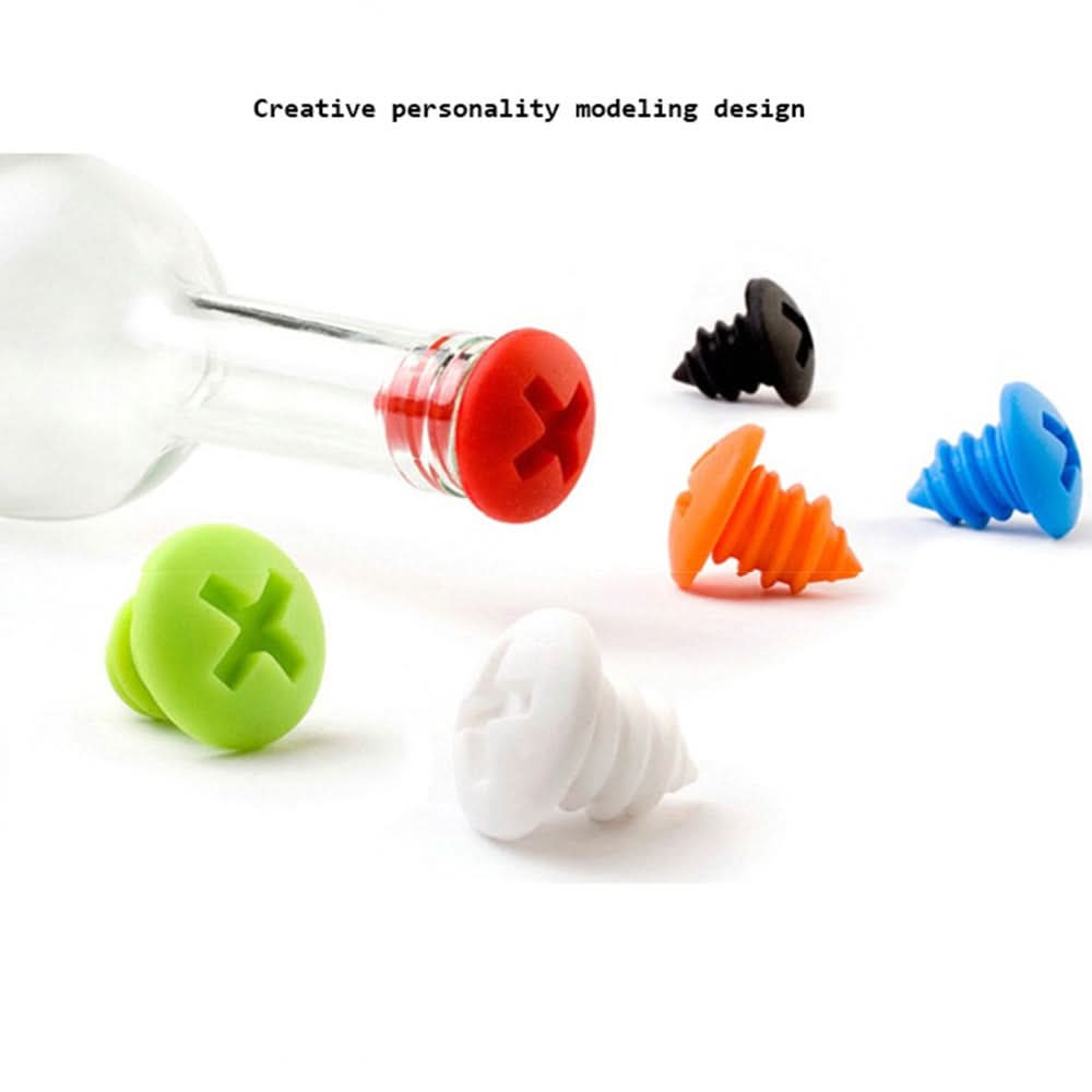 Silicone Wine Bottle Stoppers – 5 pcs.-Pack
