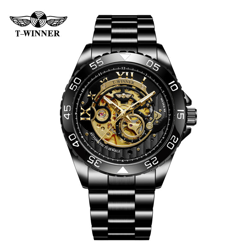 T-winner Automatic Mechanical Watch – 100M Waterproof Business Steel Timepiece for Men