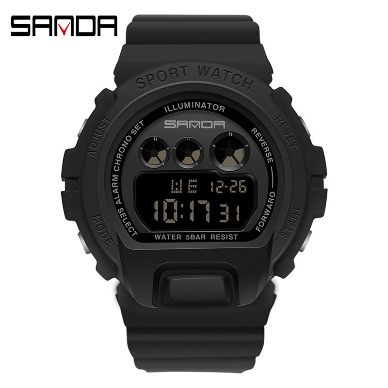 SANDA Digital Sports Watch – Waterproof LED Student Watch for Men