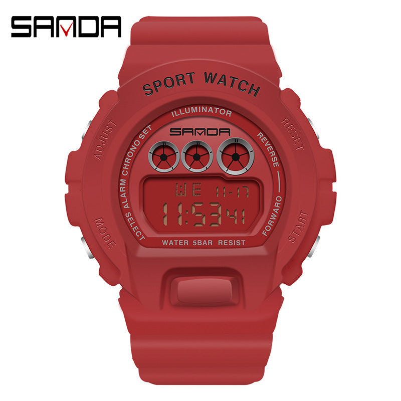 SANDA Digital Sports Watch – Waterproof LED Student Watch for Men