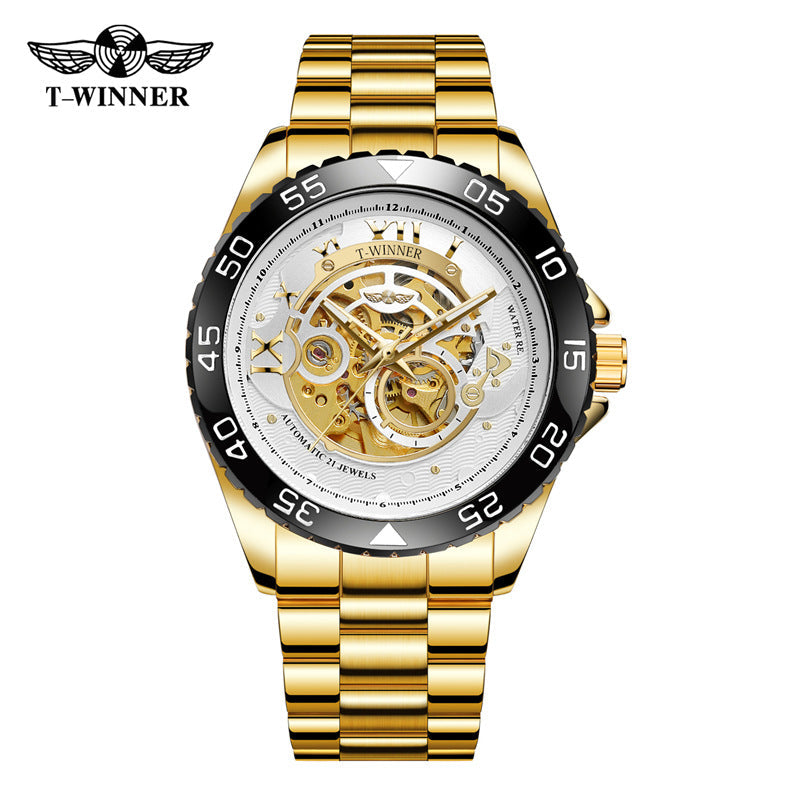 T-winner Automatic Mechanical Watch – 100M Waterproof Business Steel Timepiece for Men