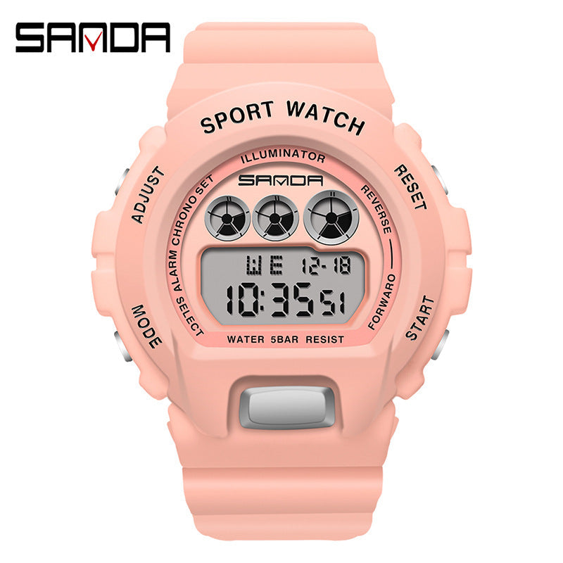 SANDA Digital Sports Watch – Waterproof LED Student Watch for Men