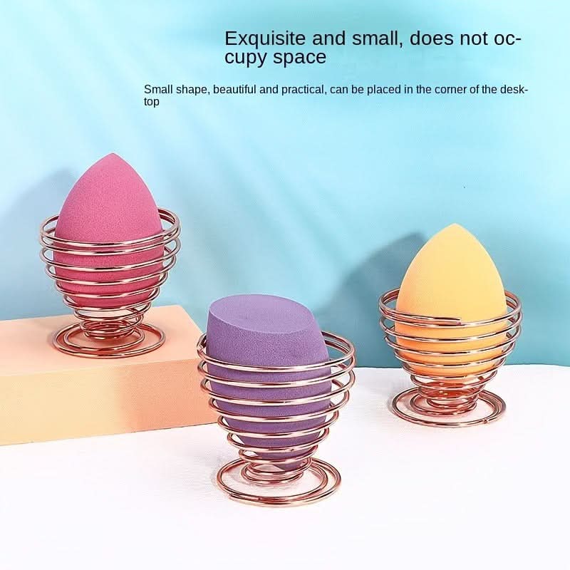 Elegant Rose Gold Stainless Steel Makeup Sponge Holder