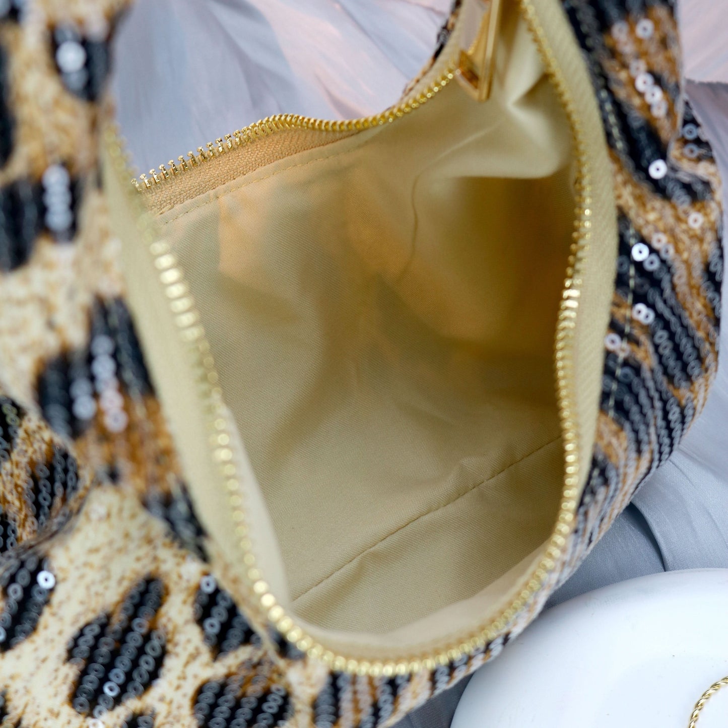 Leopard Print Sequin Hobo Bag – Chic & Sparkly