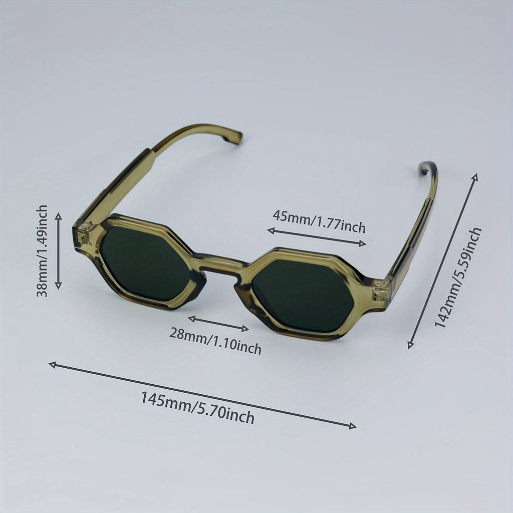 Retro Hip-Hop Polygon Glasses - Anti-Reflective, Square Frame for Men & Women