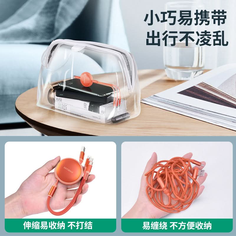 3-in-1 Retractable Charging Cable – USB to Lightning, Micro-USB
