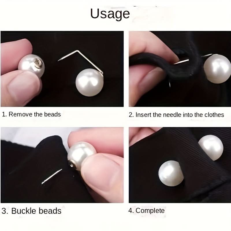 Elegant Pearl-Backed Clothespins in White - Chic Sewing Accessory