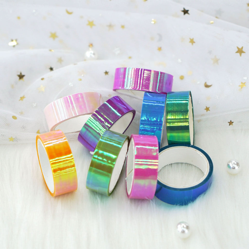 10 Rolls Rainbow Laser Tape for DIY Crafts