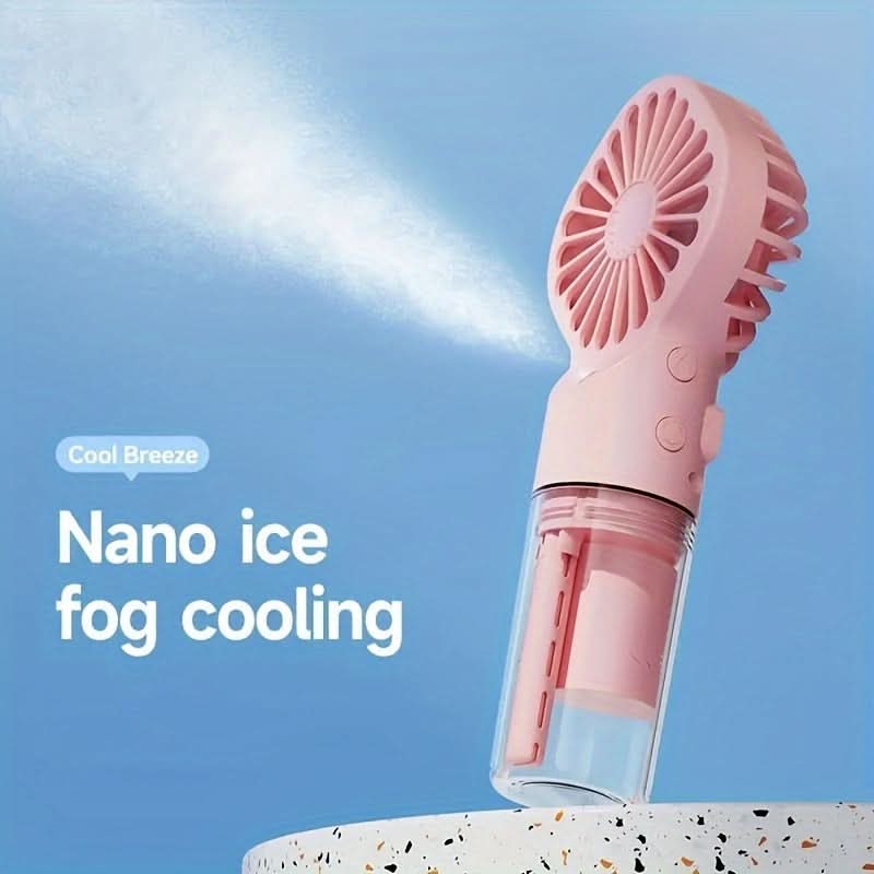 800mAh USB Rechargeable Misting Fan – Portable Handheld Bladeless