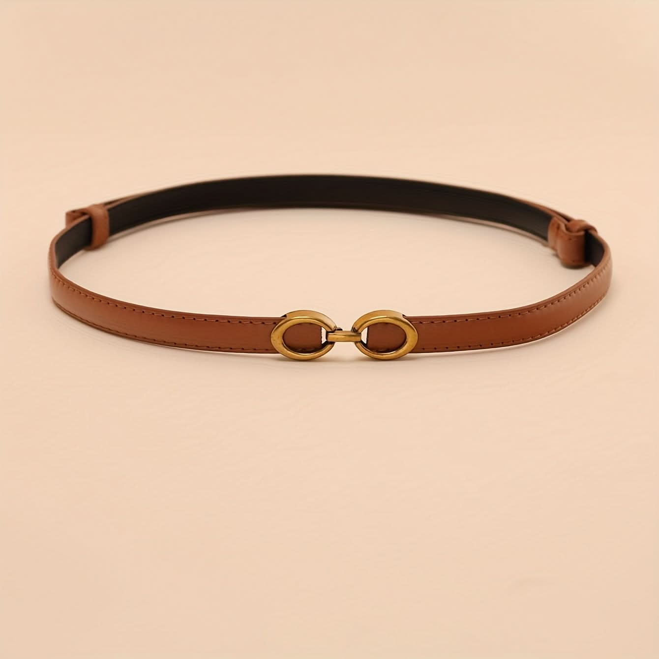 Classic PU Leather Waist Belt for Women – Oval Buckle, Casual Style