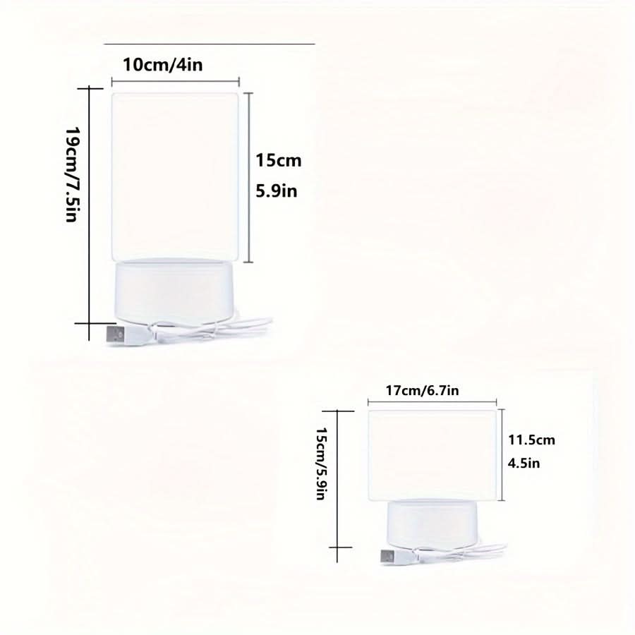 USB Powered LED Night Light with Warm Glow & White Base