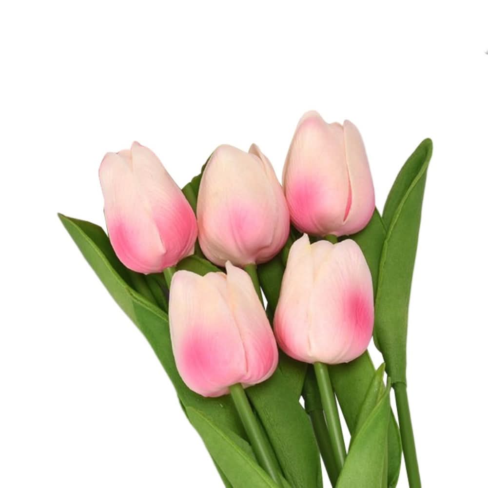 5pcs Realistic Mini Tulip Set – PU Artificial Flowers