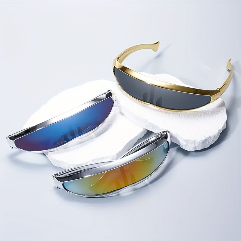 3 Pairs of Colorful Futuristic Fashion Glasses