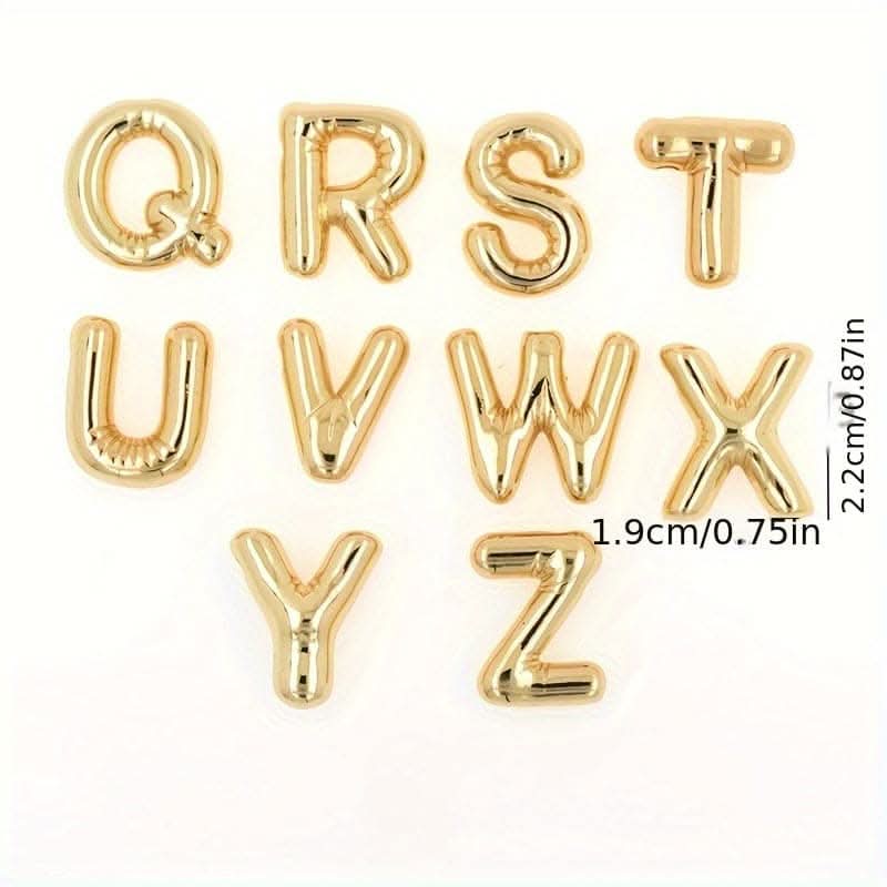 Chunky Golden Alphabet Balloon Pendant Necklace – Stainless Steel