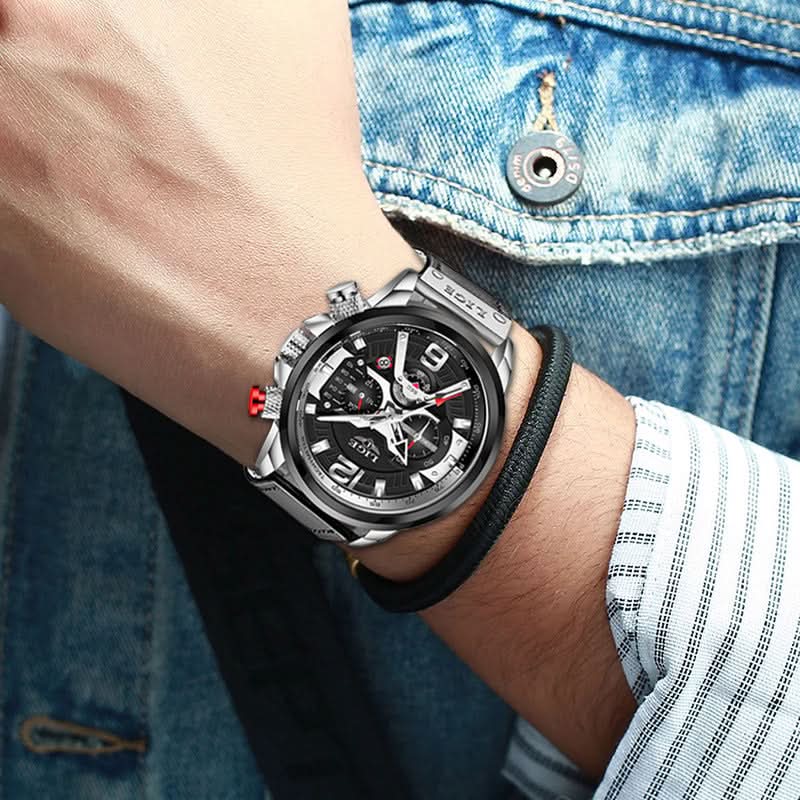 Men’s Quartz Sports Watch with Calendar & Small Three-Hand Dial Timepiece